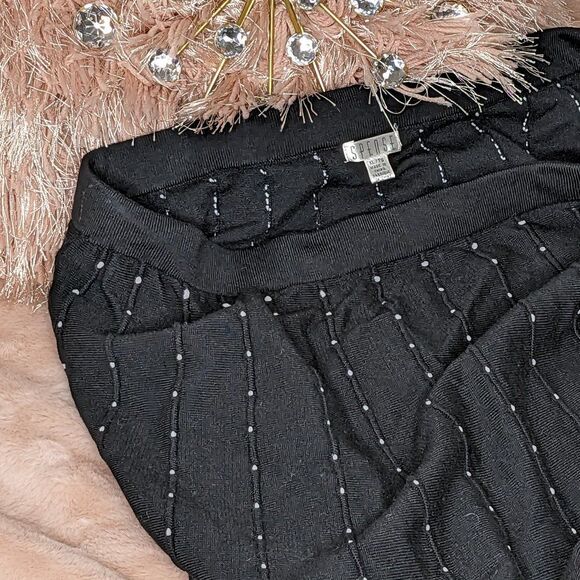 SPENSE Sweater Skirt Black and White Knit Pleated, Size XL - Picture 3 of 8